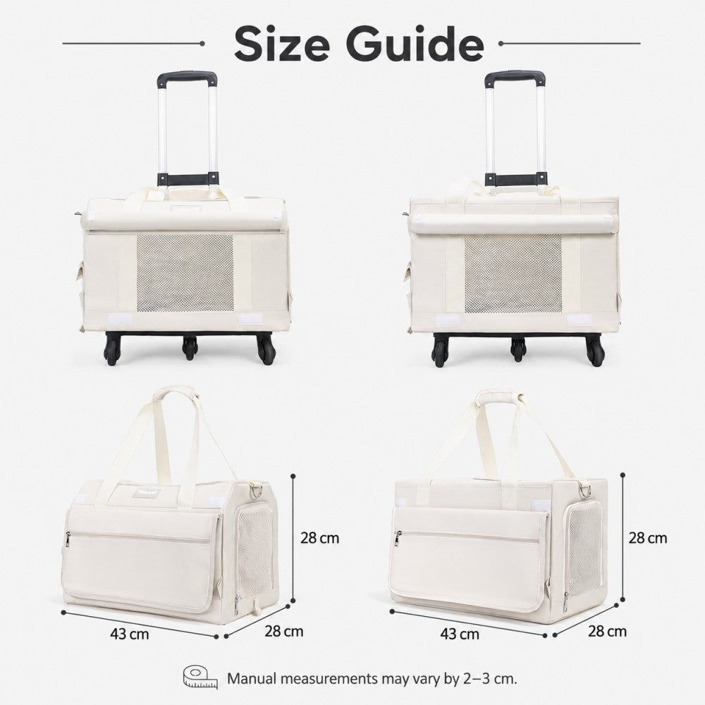 Double-Layer Rolling Pet Carrier – Large Capacity for Cats and Dogs