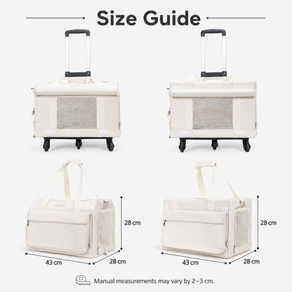 Double-Layer Rolling Pet Carrier – Large Capacity for Cats and Dogs