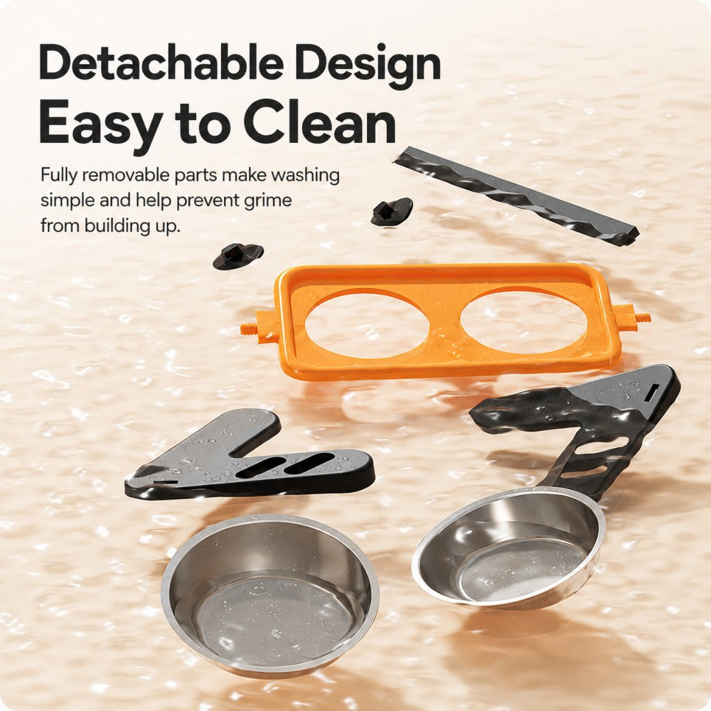 Adjustable Stainless Steel Pet Bowl – Single or Double, Neck-Friendly