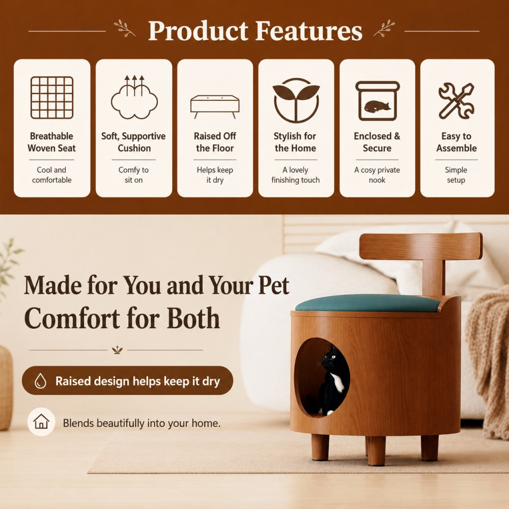 Mountain Pavilion Cat Condo – Integrated Cat Tree with Sisal Posts, Four-Season Use