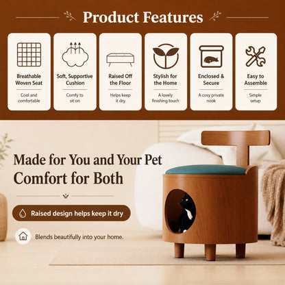 Mountain Pavilion Cat Condo – Integrated Cat Tree with Sisal Posts, Four-Season Use
