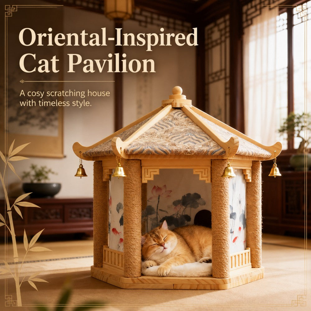 Mountain Pavilion Cat Condo – Integrated Cat Tree with Sisal Posts, Four-Season Use