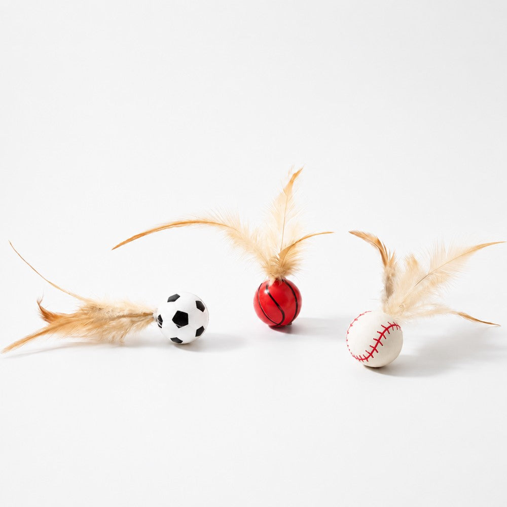 Interactive Feather Bounce Ball – Self-Play Cat Toy