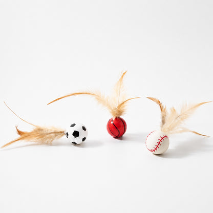 Interactive Feather Bounce Ball – Self-Play Cat Toy