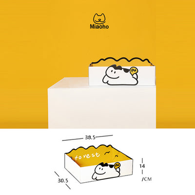 MIAOHO Yellow Reusable Waterproof Paper Cat Litter Box