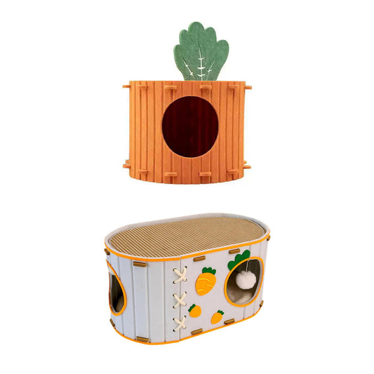 Assembled Carrot Barrel Felt Cat Bed