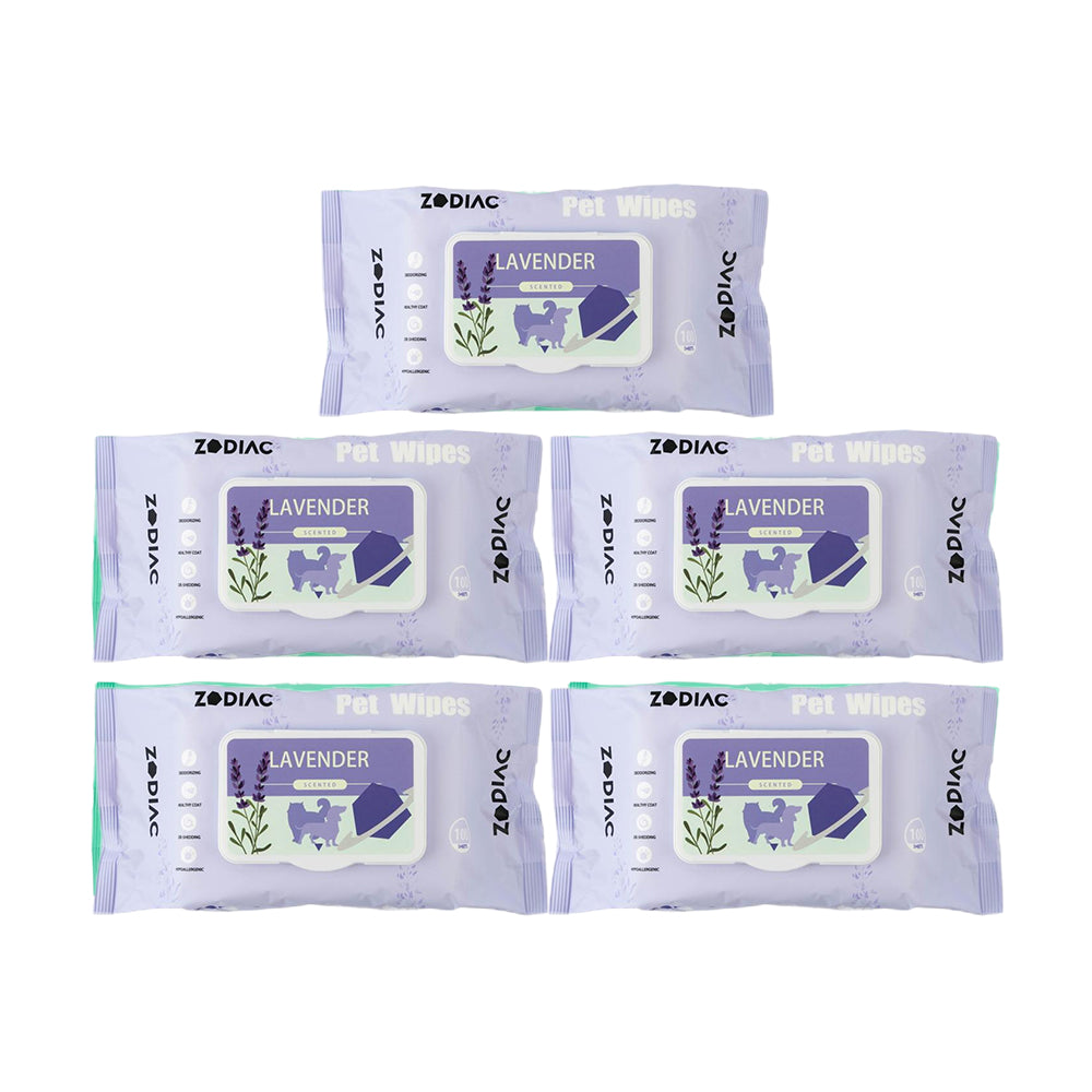 ZODIAC Lavender Pet Grooming Wipes 100pcs