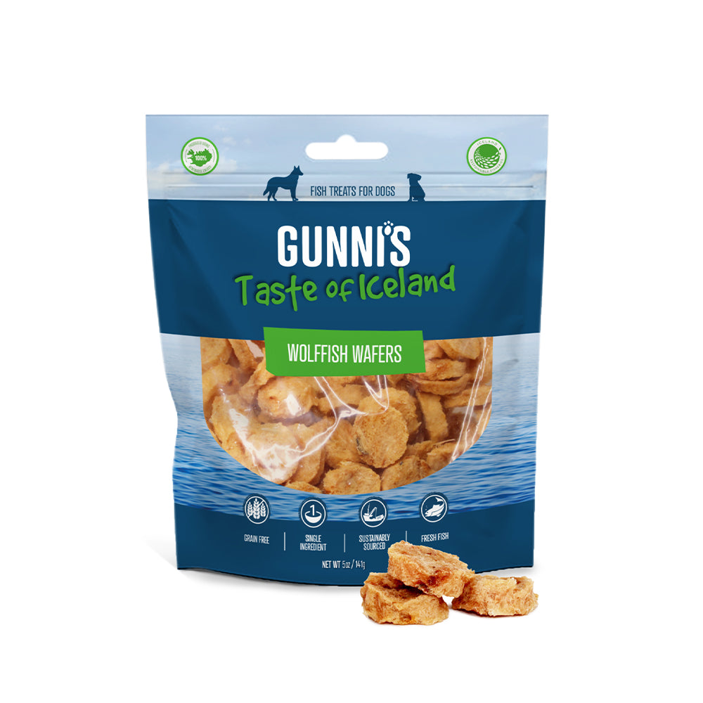 GUNNI'S Wolffish Wafers Dog Treats 141g