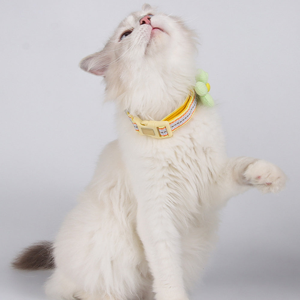 Pet Collar Personalised Engraved Cute Flower Design Adjustable