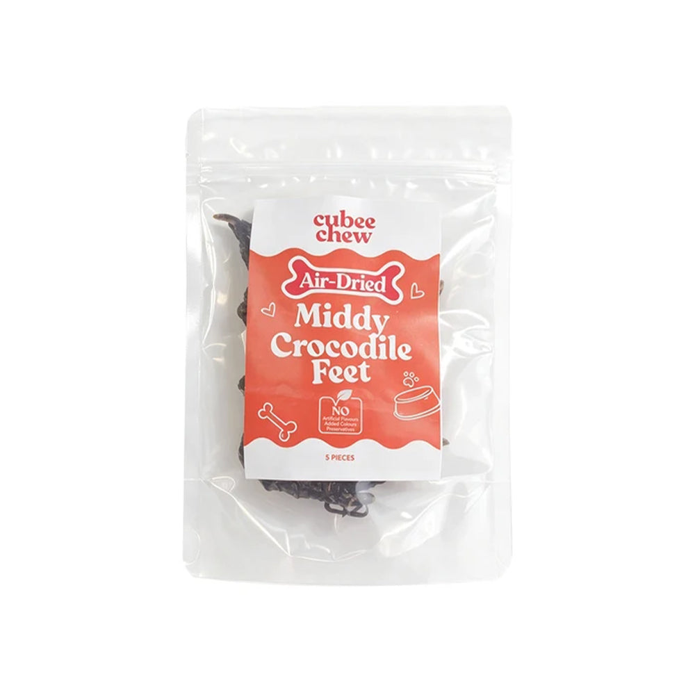 Cubee Chew Air-Dried Middy Crocodile Feet Dog Treats 5pcs