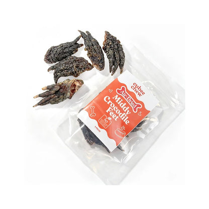 Cubee Chew Air-Dried Middy Crocodile Feet Dog Treats 5pcs