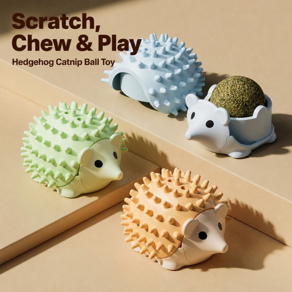 Hedgehog Cat Toy - Self-Play Catnip Ball