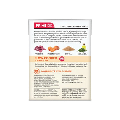 PRIME100 SPD Slow Cooked Venison & Sweet Potato Wet Dog Food