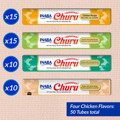 INABA Churu Chicken Seafood Varieties 700g (14g x 50 ) USA-655B