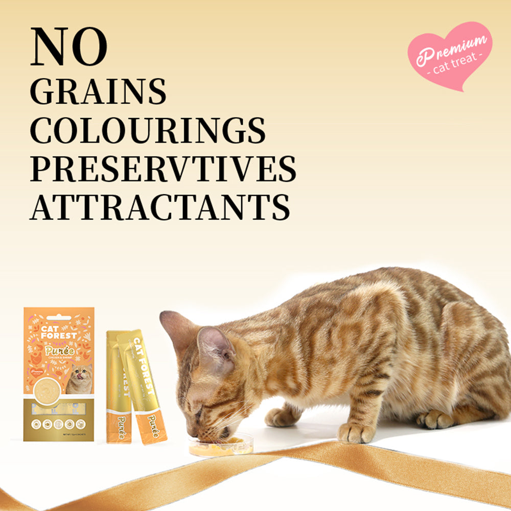 CAT FOREST Puree Chicken & Salmon/Shrimp Cat Treats 12g x 48