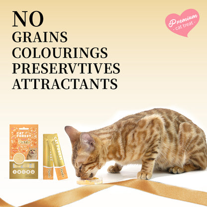 CAT FOREST Puree Chicken & Salmon/Shrimp Cat Treats 12g x 48
