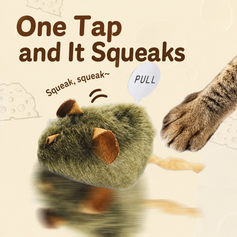 Smart Interactive Dark Green Mouse Cat Toy – Motion Sensor Self-Play Toy