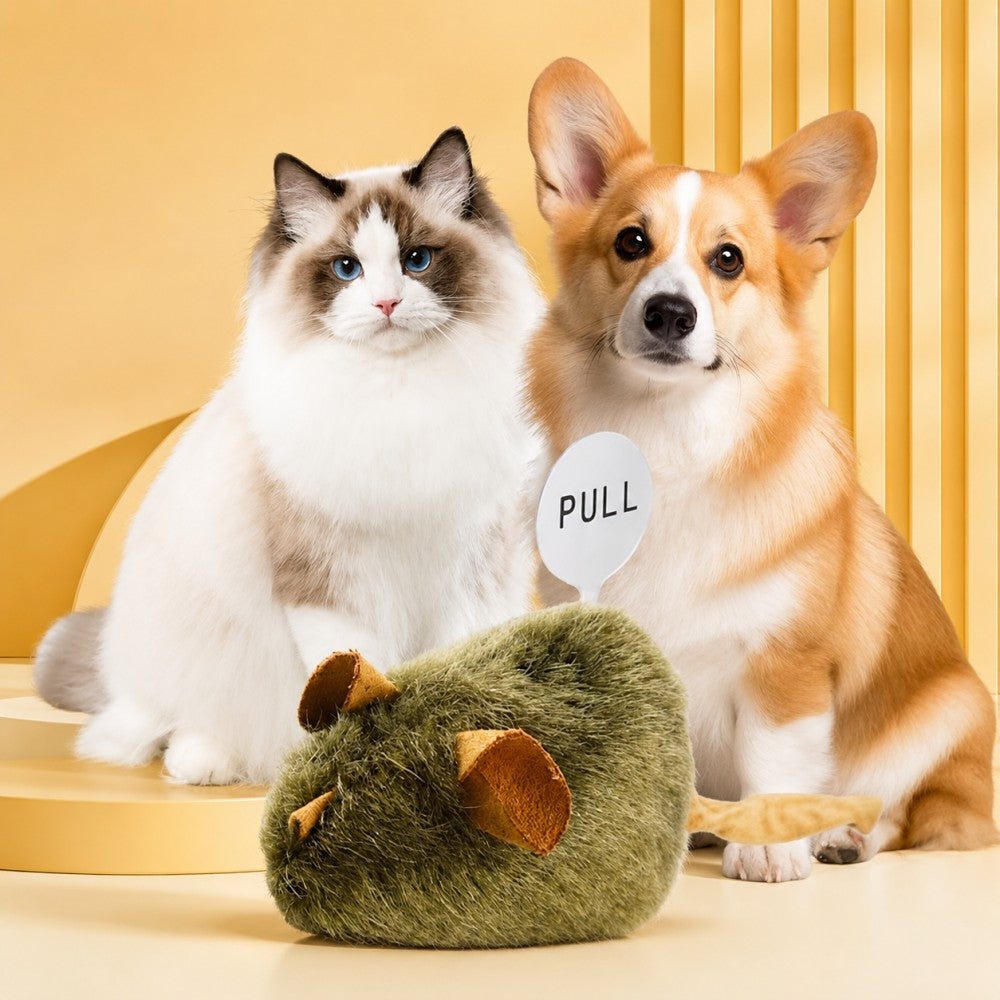 Smart Interactive Dark Green Mouse Cat Toy – Motion Sensor Self-Play Toy