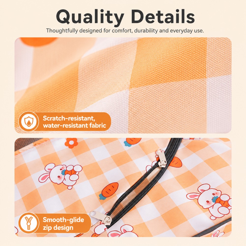 Pregnancy & Birthing Cat Tent – XL Enclosed Maternity Bed-Orange Carrot & Bunny Print