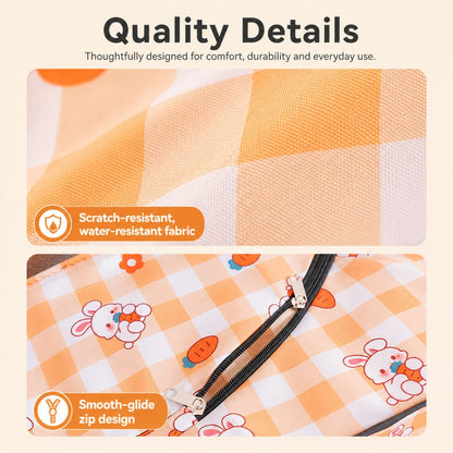 Pregnancy & Birthing Cat Tent – XL Enclosed Maternity Bed-Orange Carrot & Bunny Print