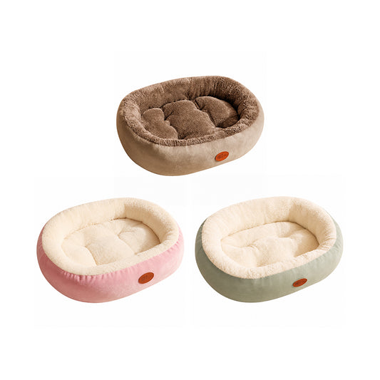 Warm Pet Bed Thick Oval Cozy Cushion