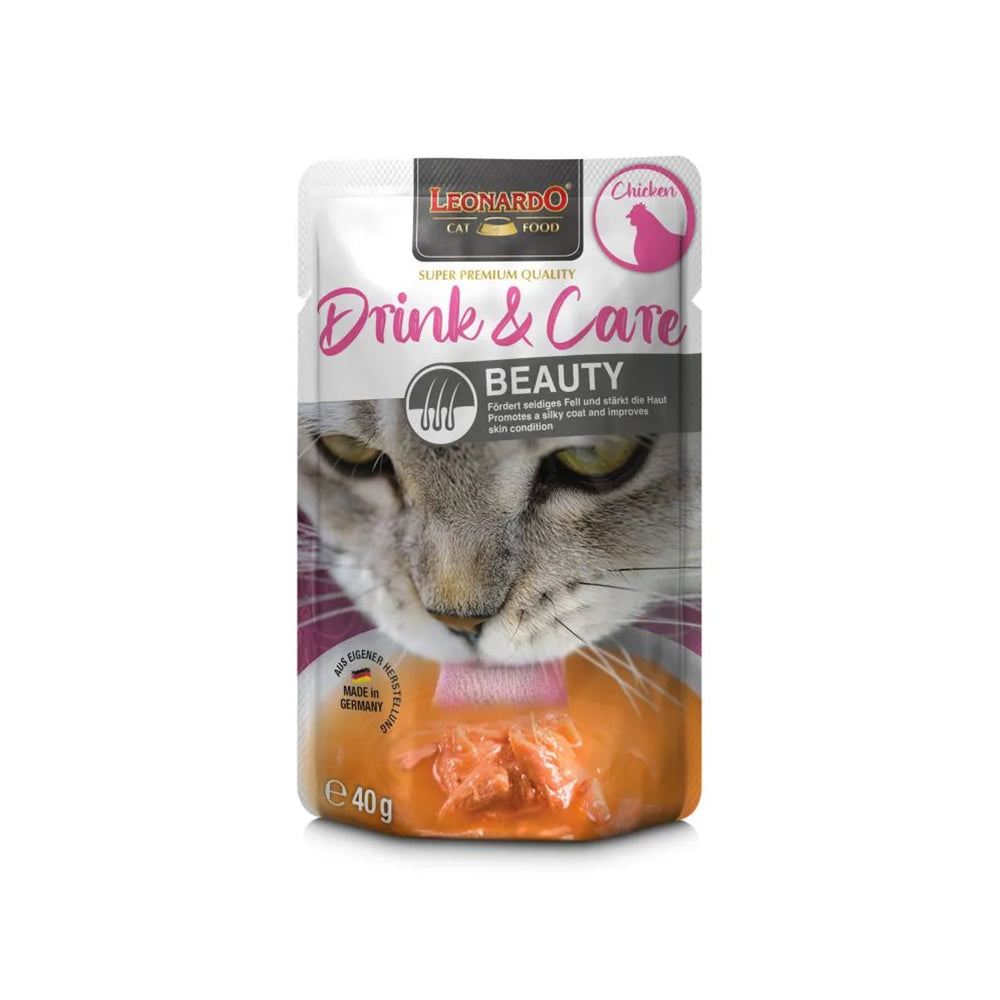 LEONARDO Drink & Care Beauty Chicken Wet Cat Food