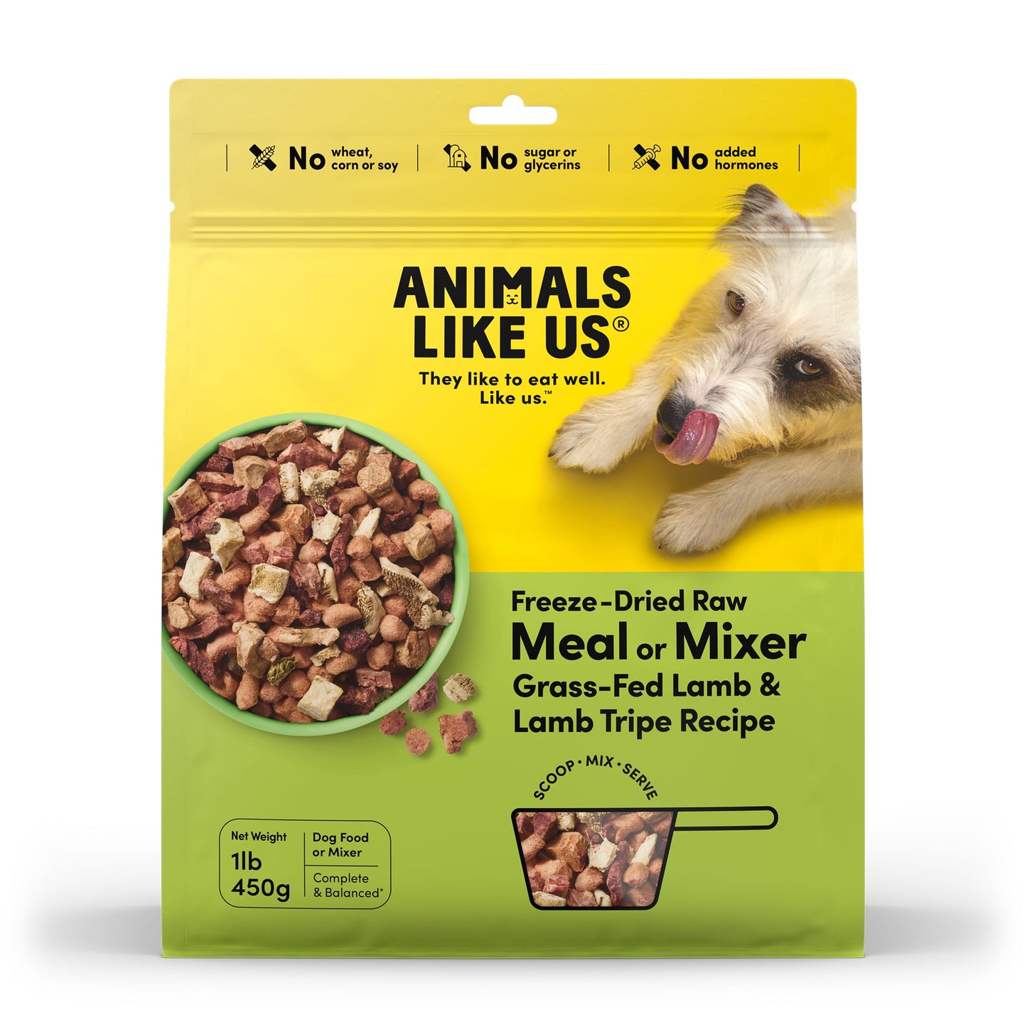 ANIMALS LIKE US Meal Mixer Lamb & Lamb Tripe Freeze Dried Raw Dog Food