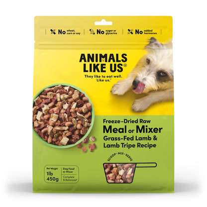 ANIMALS LIKE US Meal Mixer Lamb & Lamb Tripe Freeze Dried Raw Dog Food