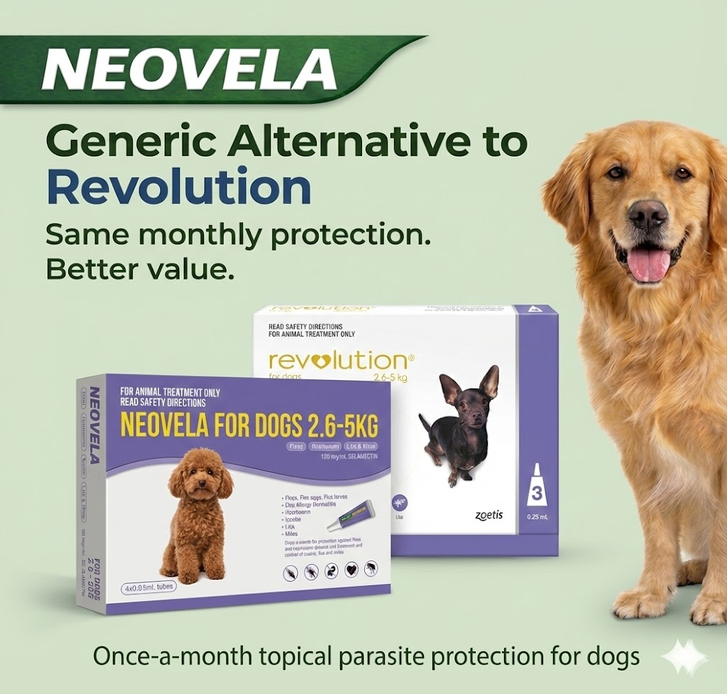NEOVELA Flea And Worming For Dogs 2.6-5kg 4x0.25mL Tubes Purple