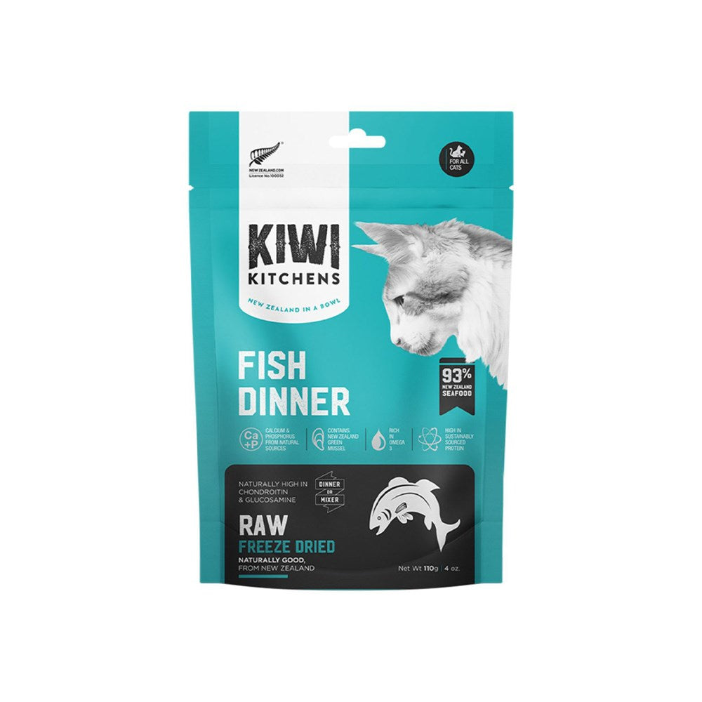 KIWI KITCHENS Fish Dinner Freeze Dried Cat Food 110g