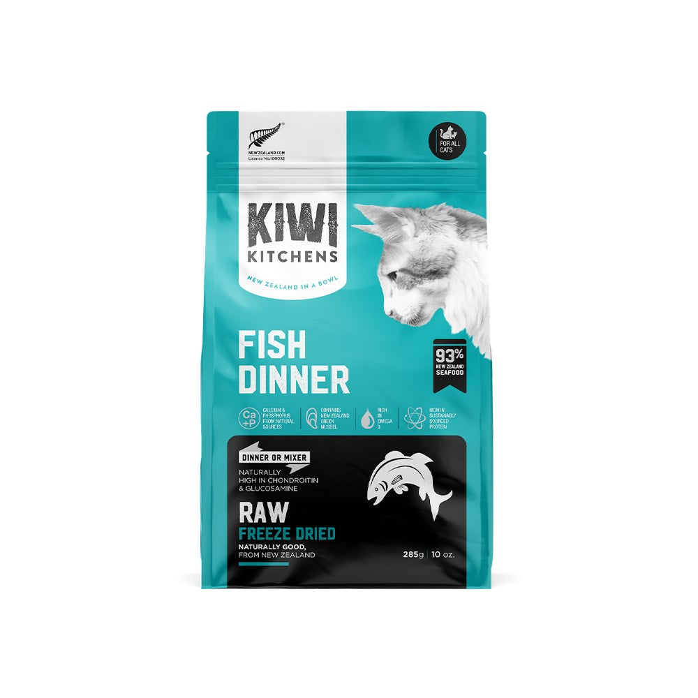 KIWI KITCHENS Fish Dinner Freeze Dried Cat Food 285g