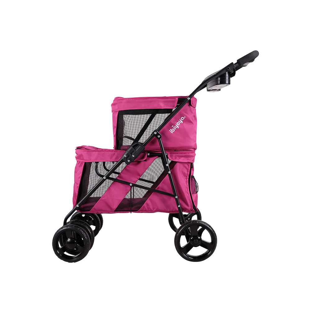 IBIYAYA Pet Bus Double Decker Foldable Stroller