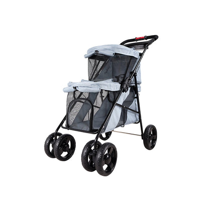 IBIYAYA Pet Bus Double Decker Foldable Stroller