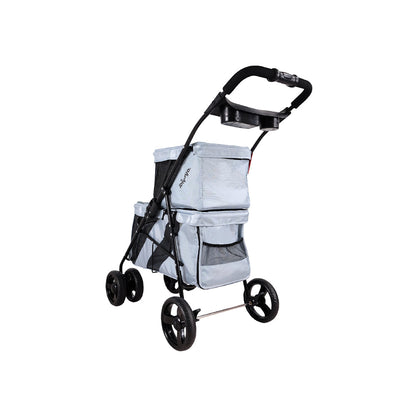 IBIYAYA Pet Bus Double Decker Foldable Stroller