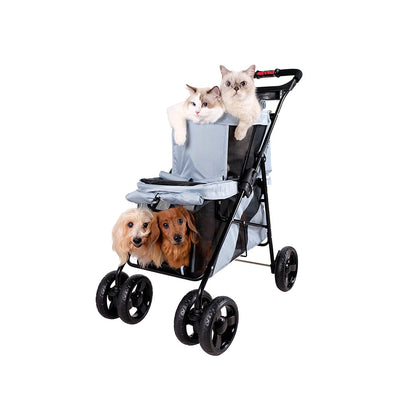 IBIYAYA Pet Bus Double Decker Foldable Stroller