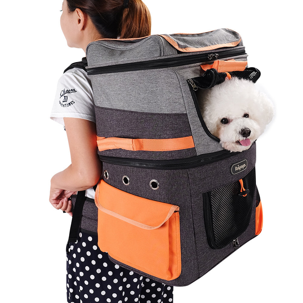 IBIYAYA Two Tier Backpack Pet Carrier