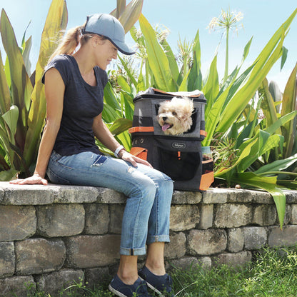 IBIYAYA Two Tier Backpack Pet Carrier