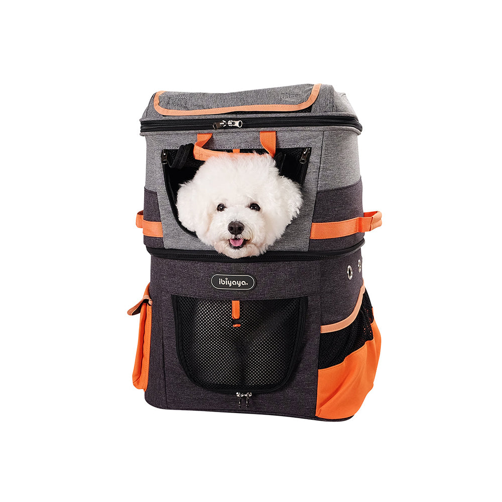 IBIYAYA Two Tier Backpack Pet Carrier