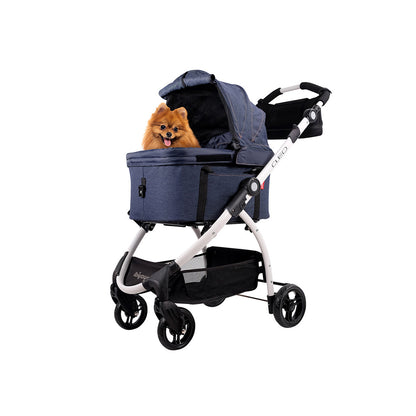 IBIYAYA Cleo Style All Around Car Seat Travel System Pet Stroller - Blue Jeans