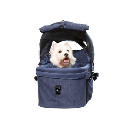IBIYAYA Cleo Style All Around Car Seat Travel System Pet Stroller - Blue Jeans