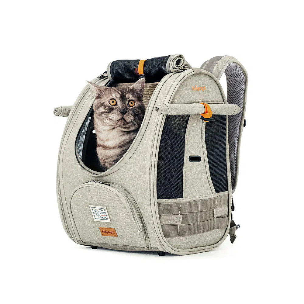 IBIYAYA Adventure Grey Green Backpack Pet Carrier