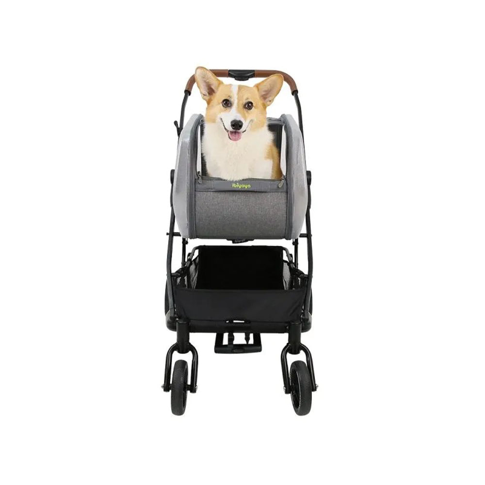 IBIYAYA NeoRider Multipurpose Detachable Pet Stroller - Silver Mist