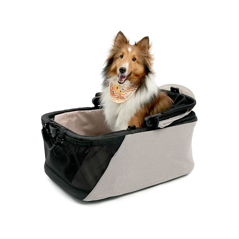 IBIYAYA InstaCollapse Detachable Dog Stroller and Pet Car Seat Carrier Combo – Taupe