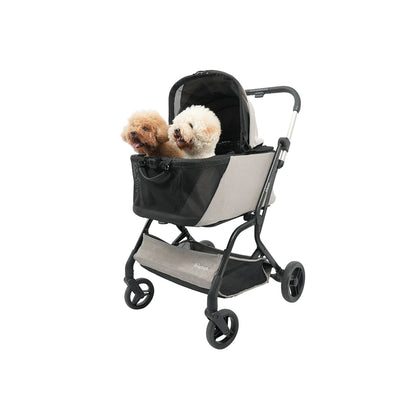 IBIYAYA InstaCollapse Detachable Dog Stroller and Pet Car Seat Carrier Combo – Taupe