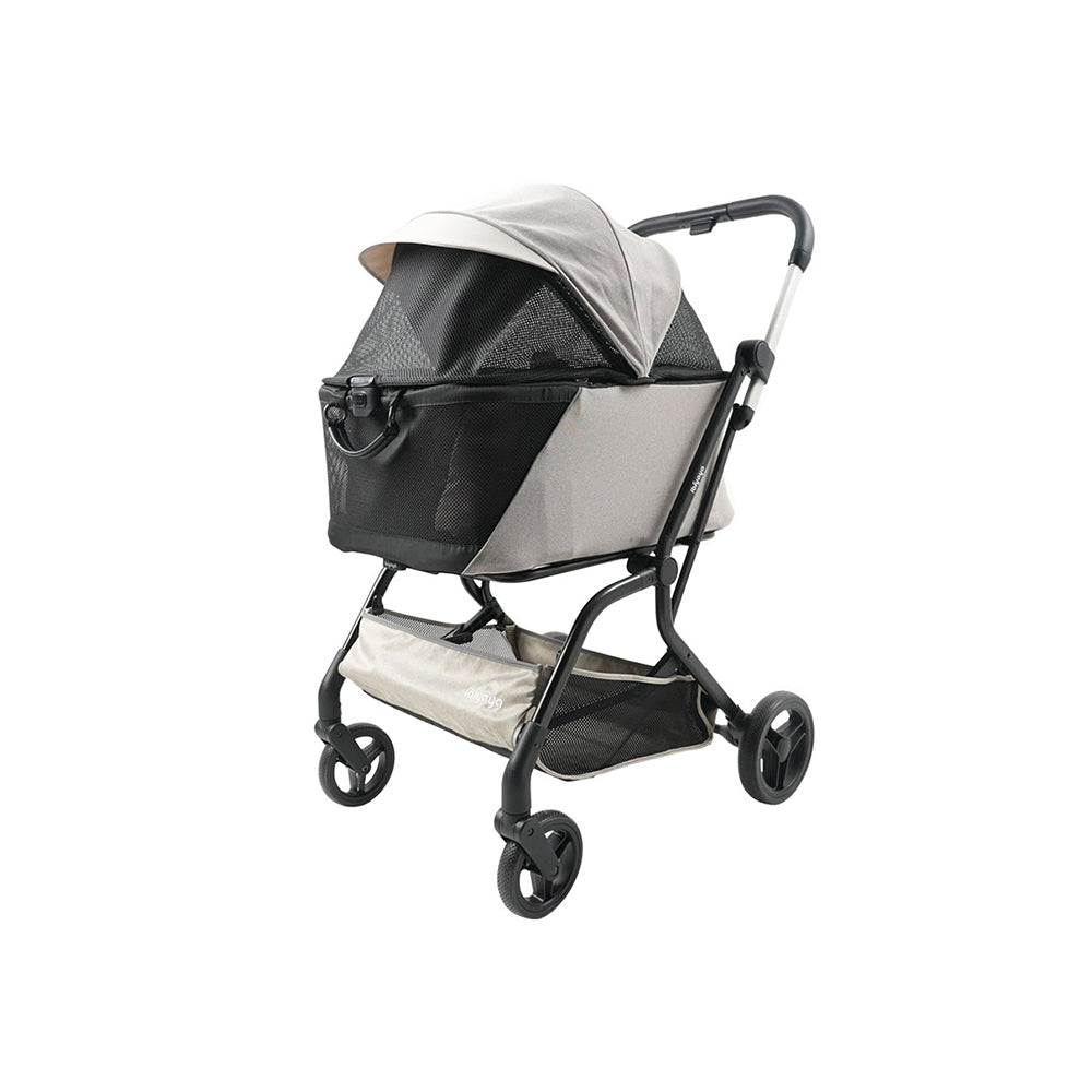 IBIYAYA InstaCollapse Detachable Dog Stroller and Pet Car Seat Carrier Combo – Taupe
