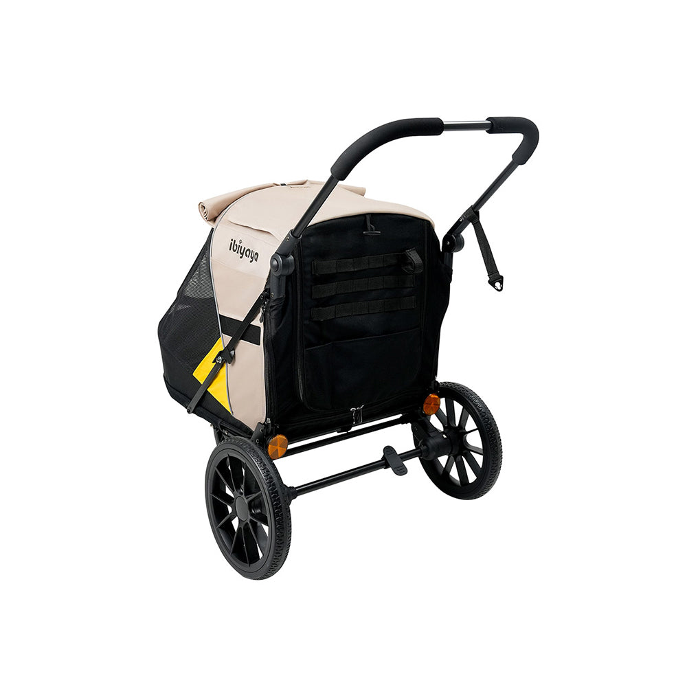 IBIYAYA Minika 3-in-1 Pet Stroller System Foldable Dog Bicycle Trailer & Indoor-Outdoor Kennel – Arizona Tan