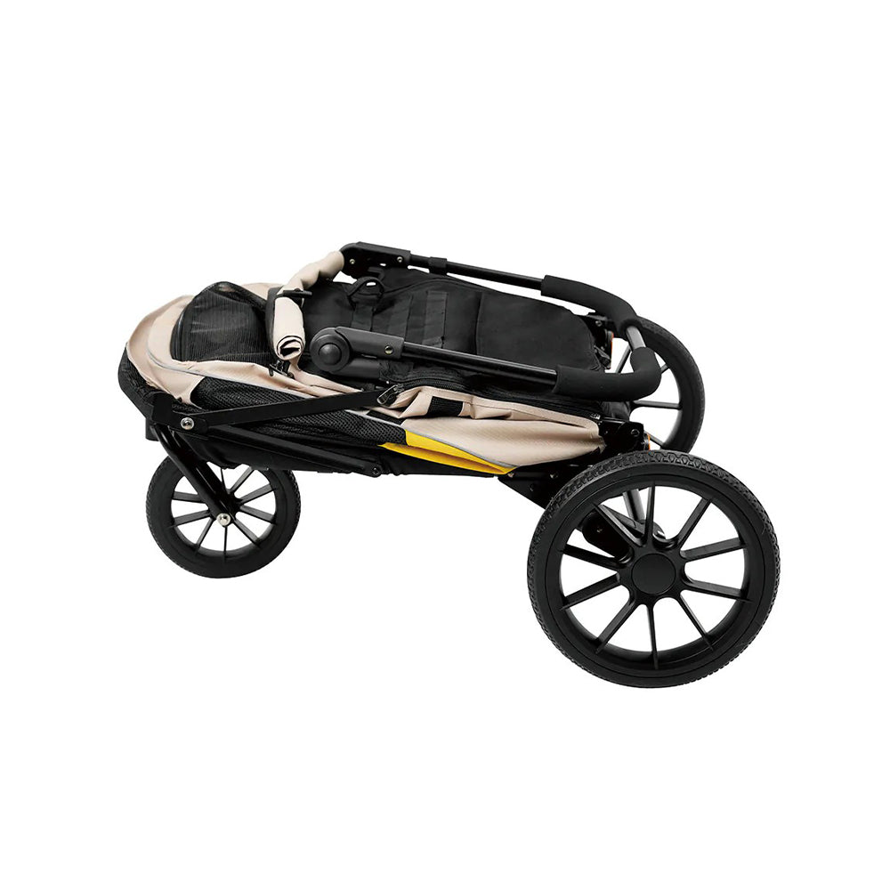 IBIYAYA Minika 3-in-1 Pet Stroller System Foldable Dog Bicycle Trailer & Indoor-Outdoor Kennel – Arizona Tan