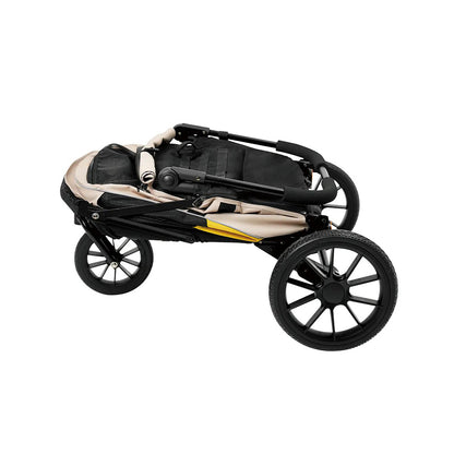IBIYAYA Minika 3-in-1 Pet Stroller System Foldable Dog Bicycle Trailer & Indoor-Outdoor Kennel – Arizona Tan