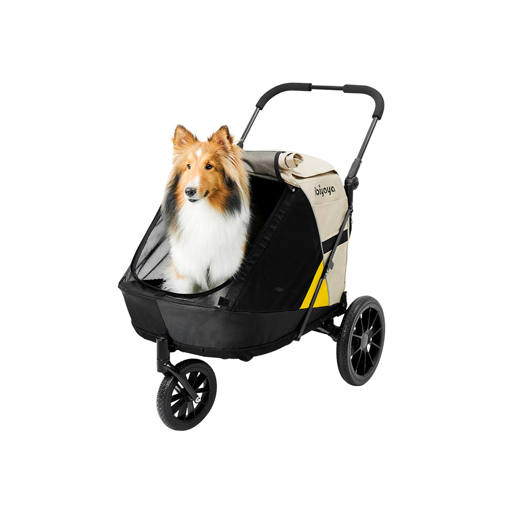 IBIYAYA Minika 3-in-1 Pet Stroller System Foldable Dog Bicycle Trailer & Indoor-Outdoor Kennel – Arizona Tan