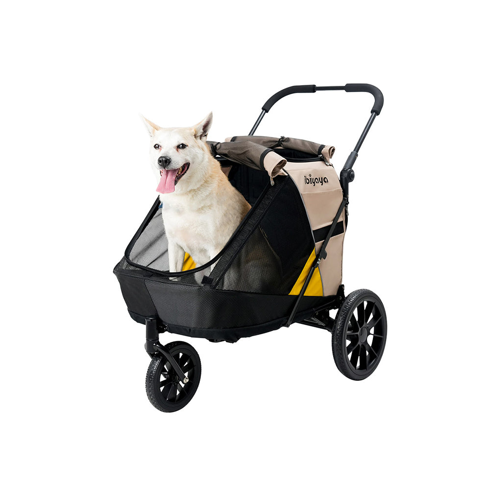 IBIYAYA Minika 3-in-1 Pet Stroller System Foldable Dog Bicycle Trailer & Indoor-Outdoor Kennel – Arizona Tan